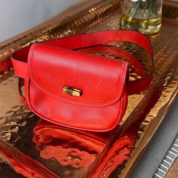 Gucci Handbags - 💯Authentic Preloved Gucci bamboo Red belt bag